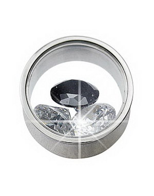 Stilig Piercing Plugg med tre Stener Inni