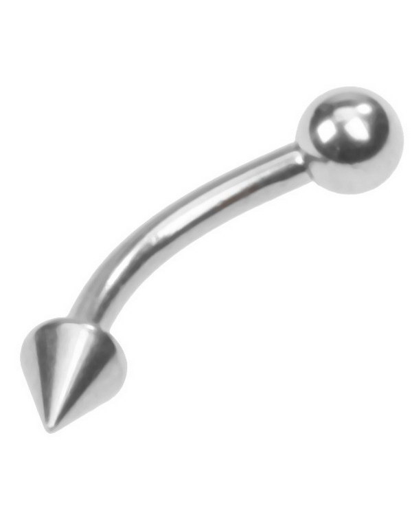 Øyenbrynspiercing med Spike med Rund Kule - 1.2 x 8 mm