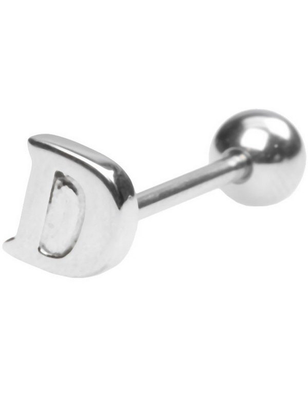 Tungepiercing med Bokstaven D