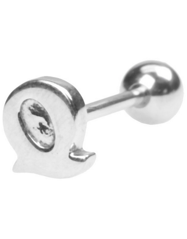Tungepiercing med Bokstaven Q