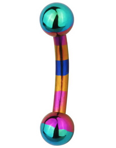 Stripete Øyenbrynspiercing - Multi