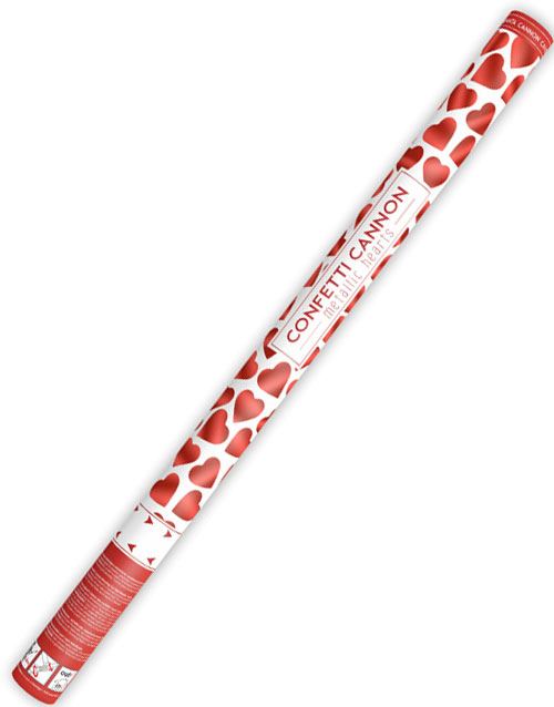 Røde Hjerter - Stor Konfettikanon 80 cm