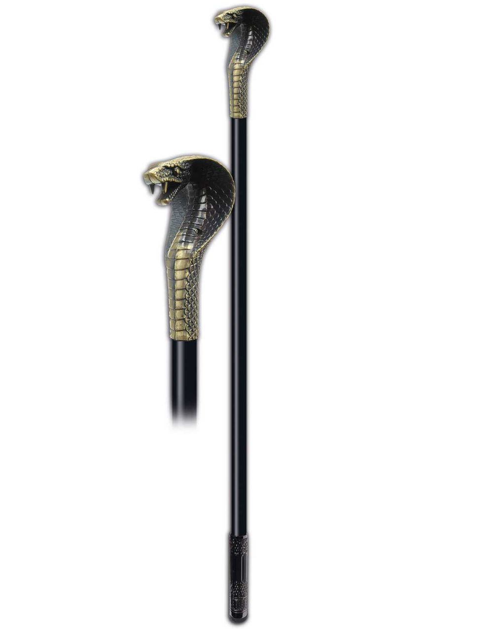 Svart Stokk i Metall med Kobrahode - 95 cm - Høy Kvalitet