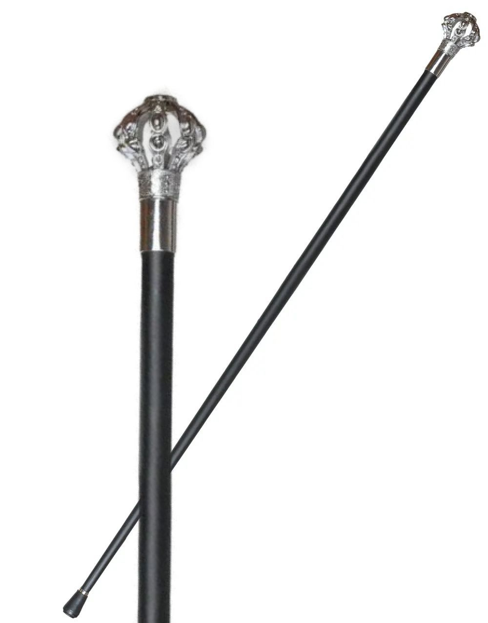 Svart Stokk i Metall med Krone - 93 cm - Høy Kvalitet