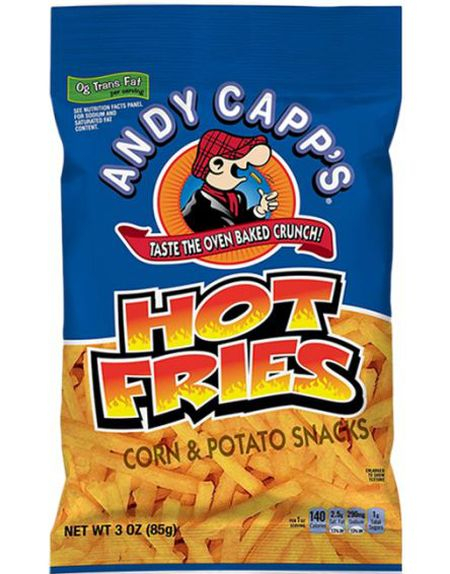 Andy Capp's Hot Fries - Mais og Potetgullsnacks 85 gram (USA Import)