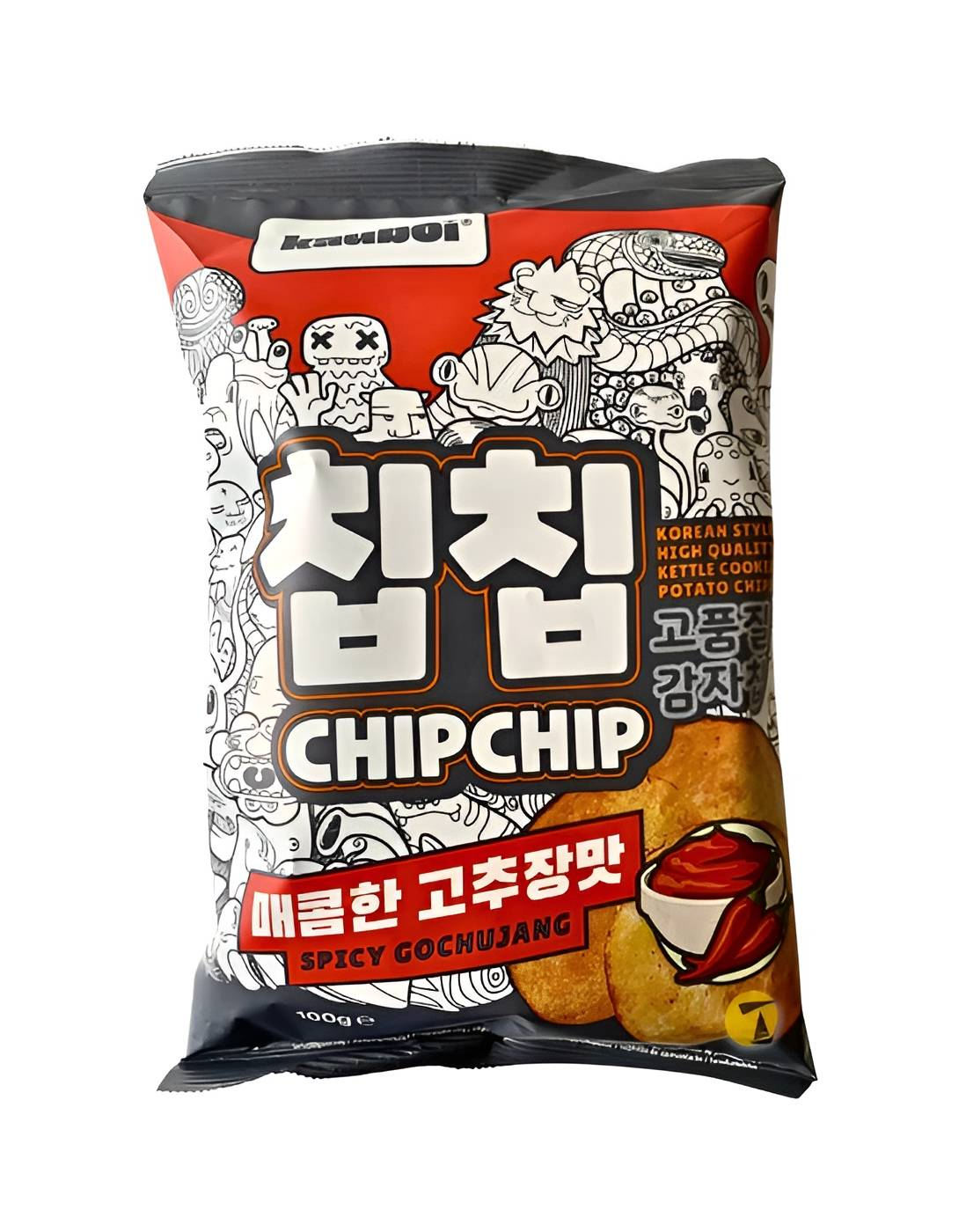 ChipChip Spicy Gochujang - Koreansk Stil Spicy Potetgull 100 gram (Korea)