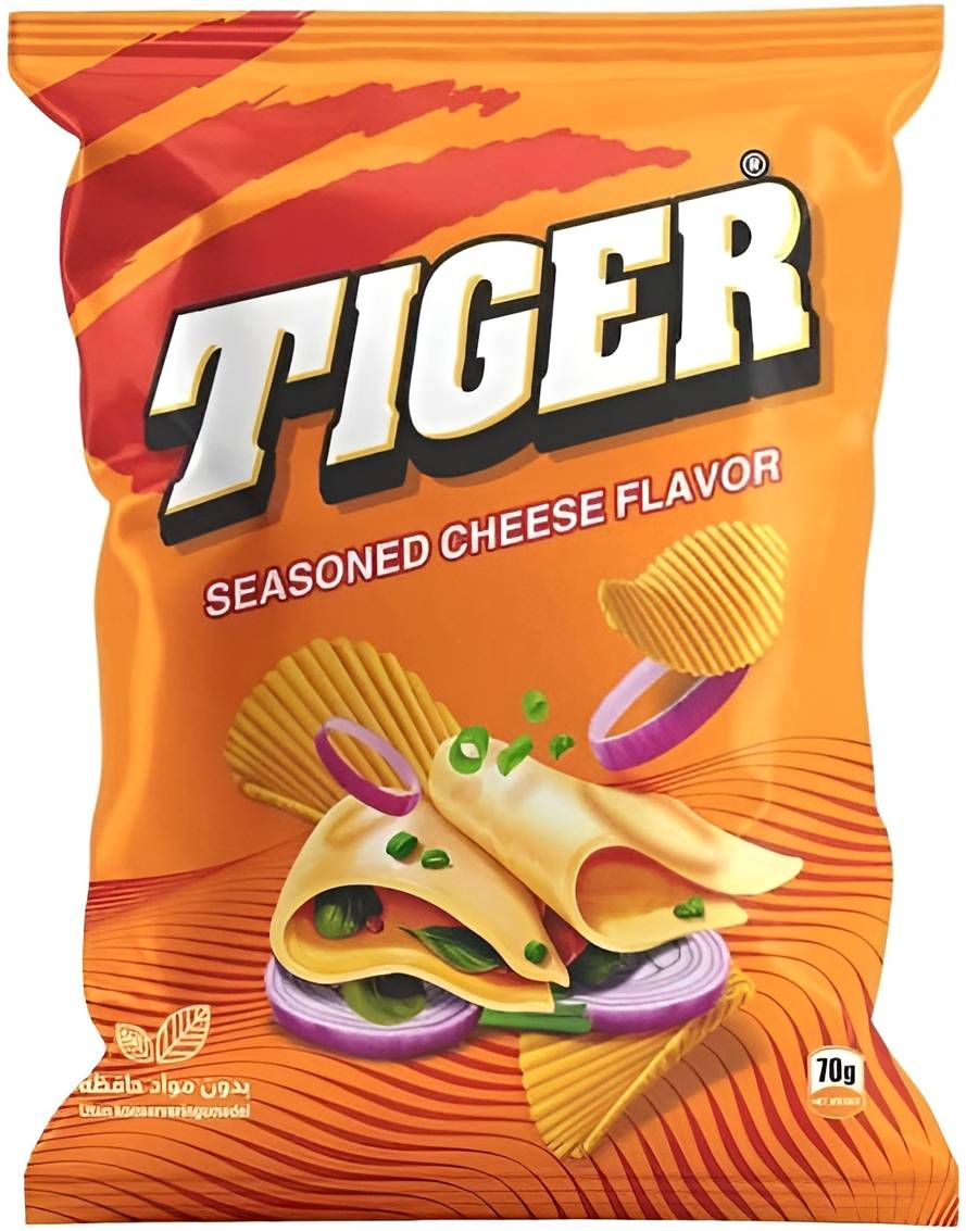 Potetgull med Seasoned Cheese / Krydret Ostesmak - Tiger 70 gram (Egypt)