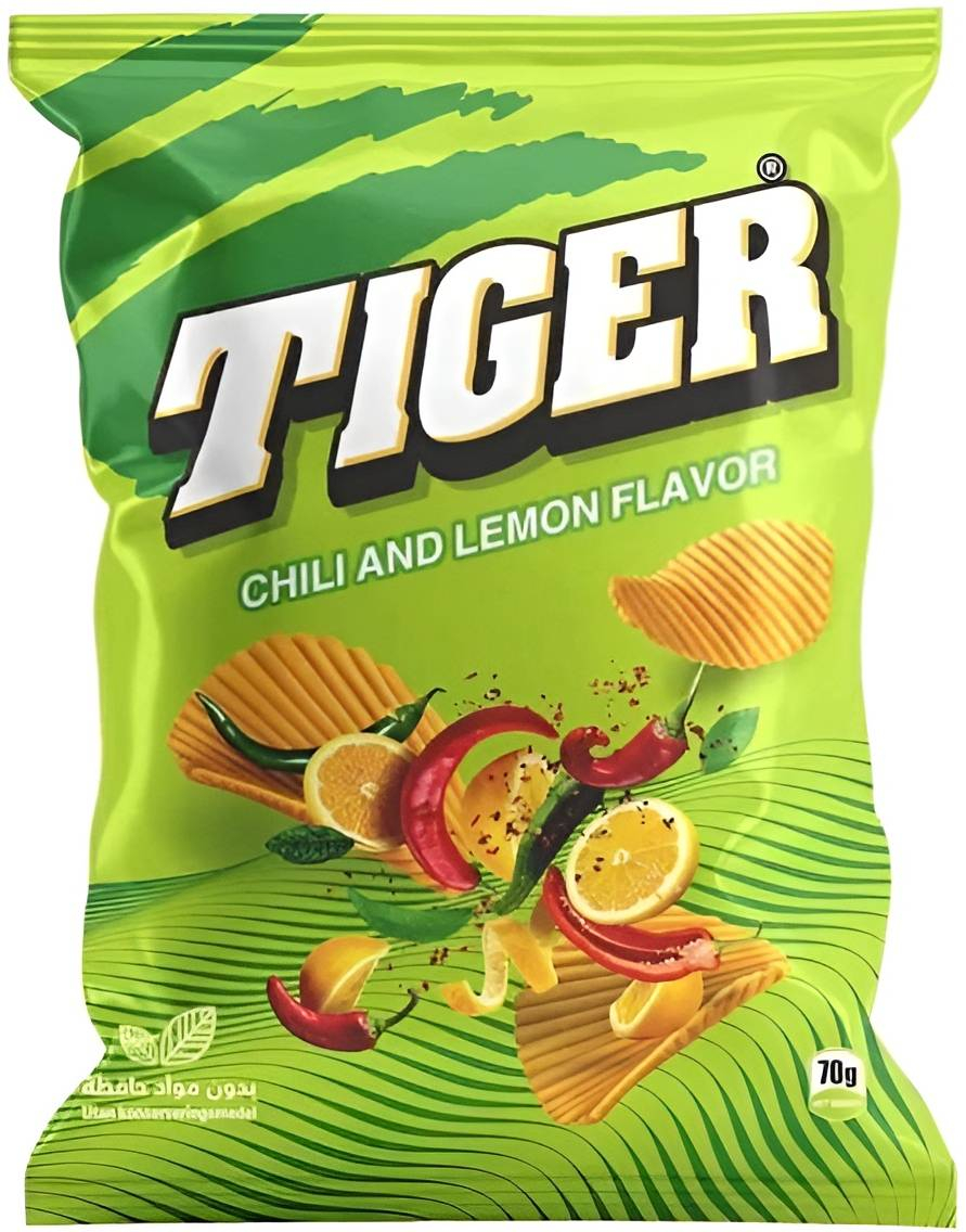 Potetgull med Chili og Sitronsmak - Tiger 70 gram (Egypt)