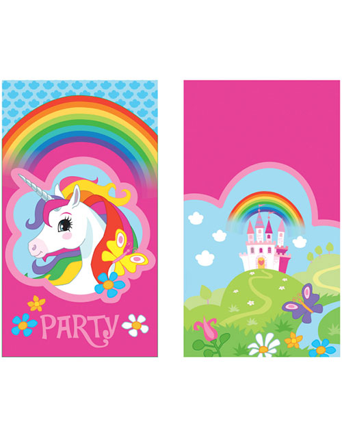8 stk Invitasjoner - Unicorn Dream