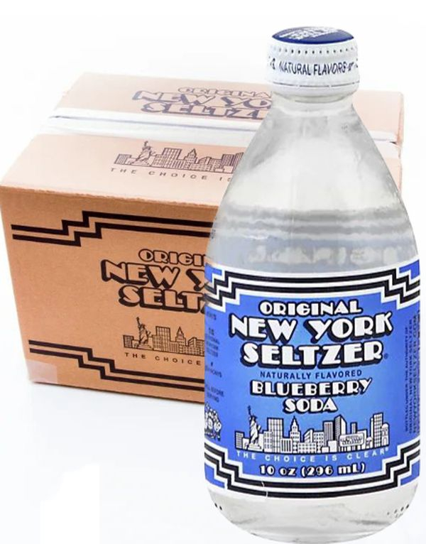 12 stk Original New York Seltzer Blueberry Soda - Brus med Blåbærsmak - Hel Eske 3,55 liter (USA)