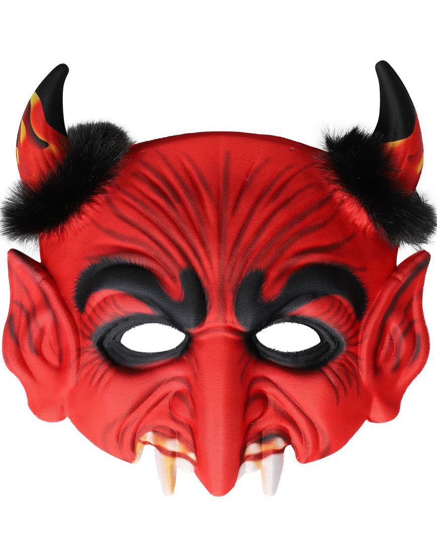 Rød Djevel Halvmaske