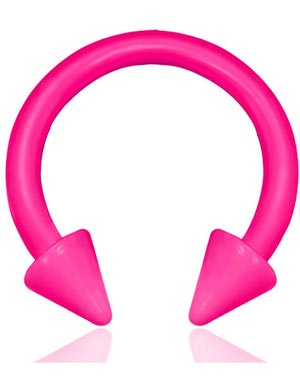 Rund Rosa Øyenbrynspiercing med Spike Kuler - 1.2 x 8 mm