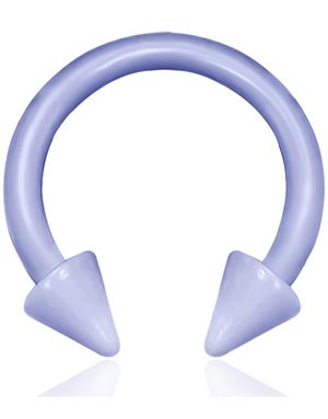 Rund Lilla Øyenbrynspiercing med Spike Kuler - 1.2 x 8 mm