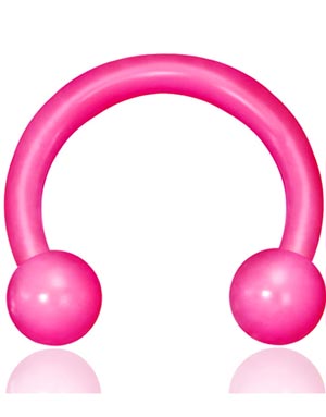 Rund Knall Rosa Øyenbrynspiercing med Runde Kuler - 1.2 x 8 mm