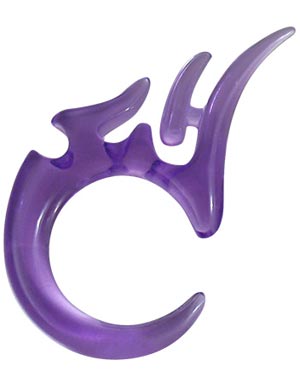 Gjennomsiktig Lilla Dragon Claw Expander Ørepiercing i Akryl 4 mm