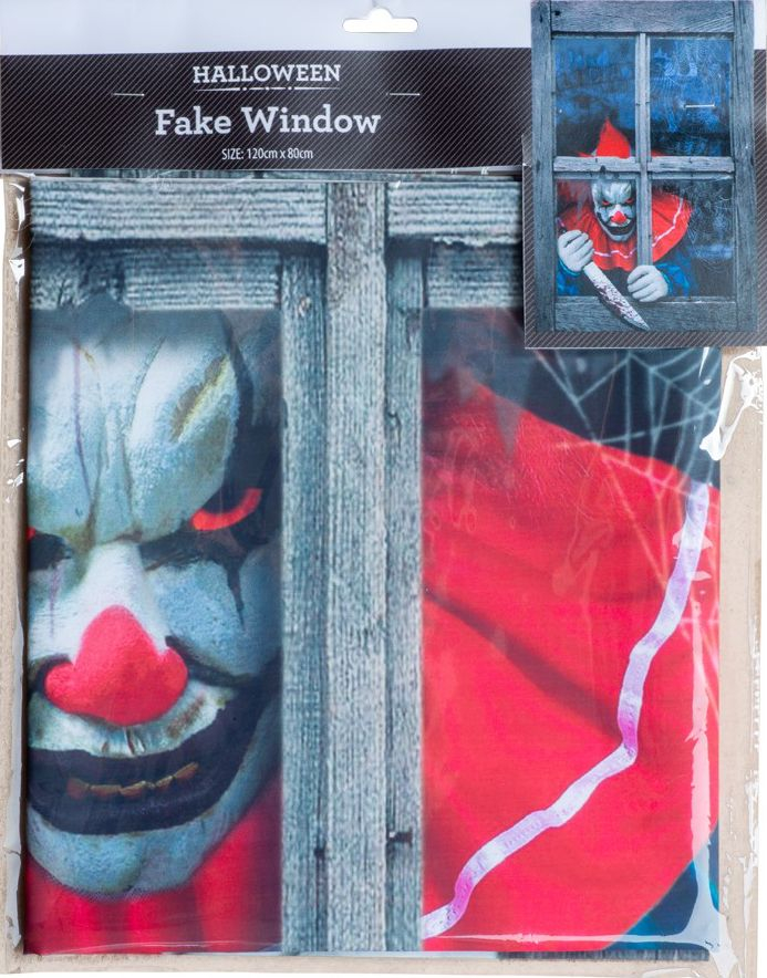 Killer Clown - Vindus Dekorasjon 120x80 cm
