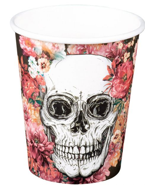 10 stk Pappkrus 210 ml - Day of the Dead