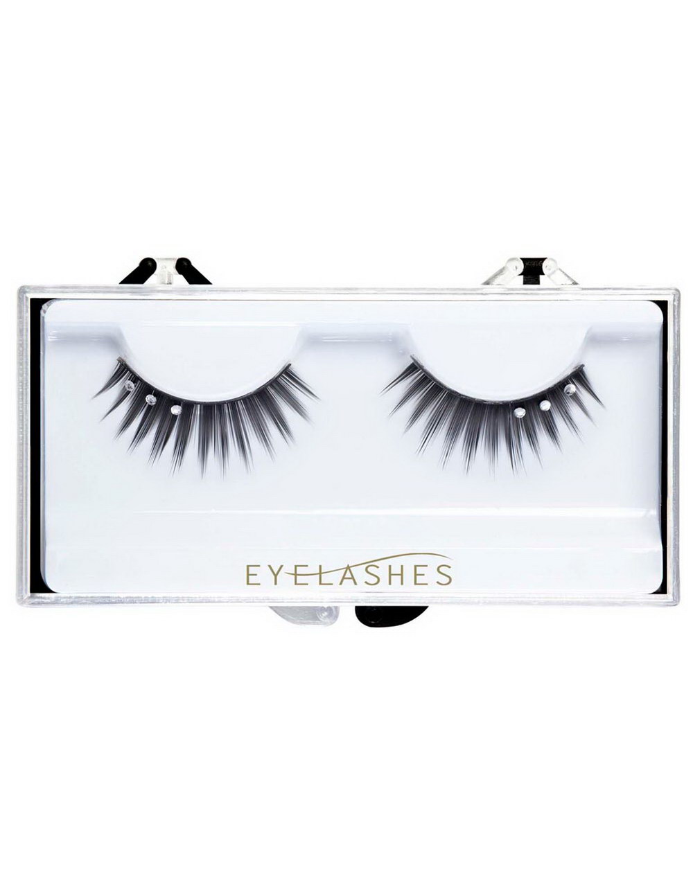 Løsvipper med Stener - Svarte Løsvipper med Lim