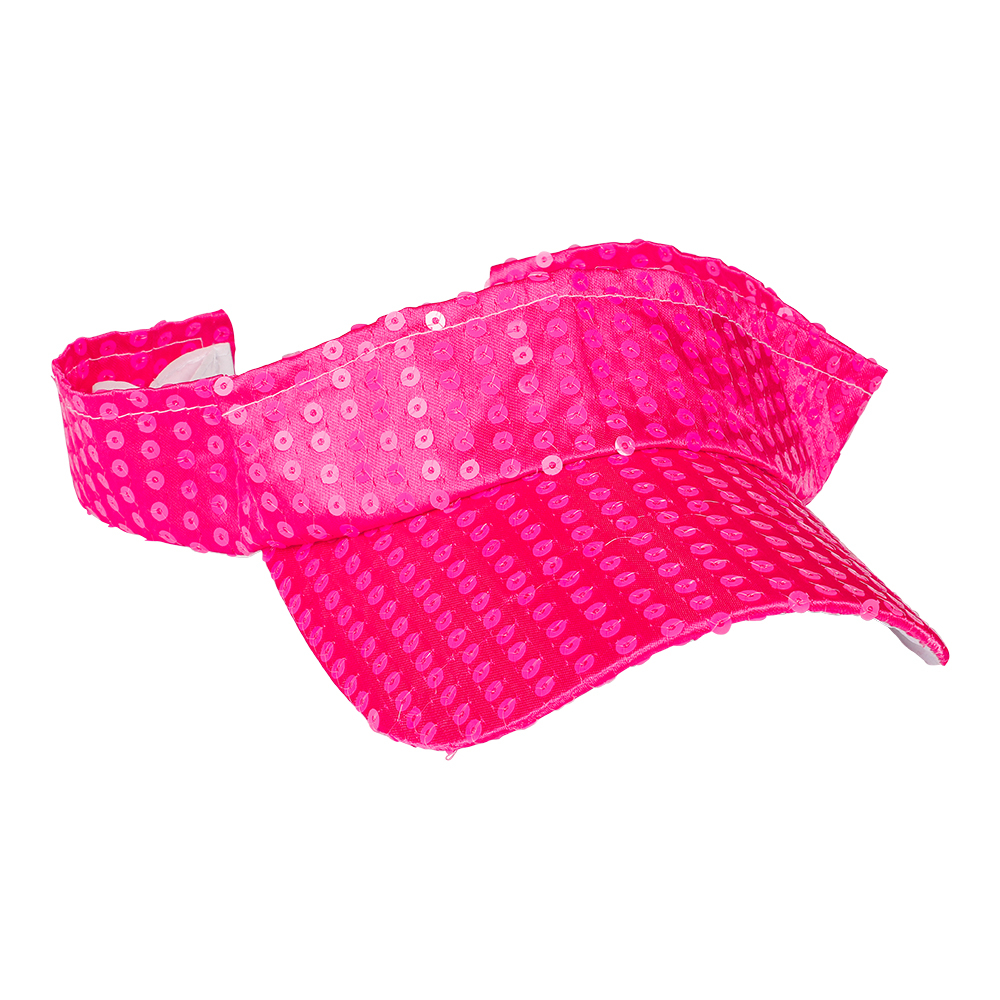 Neon Rosa Solskjerm med Paljetter