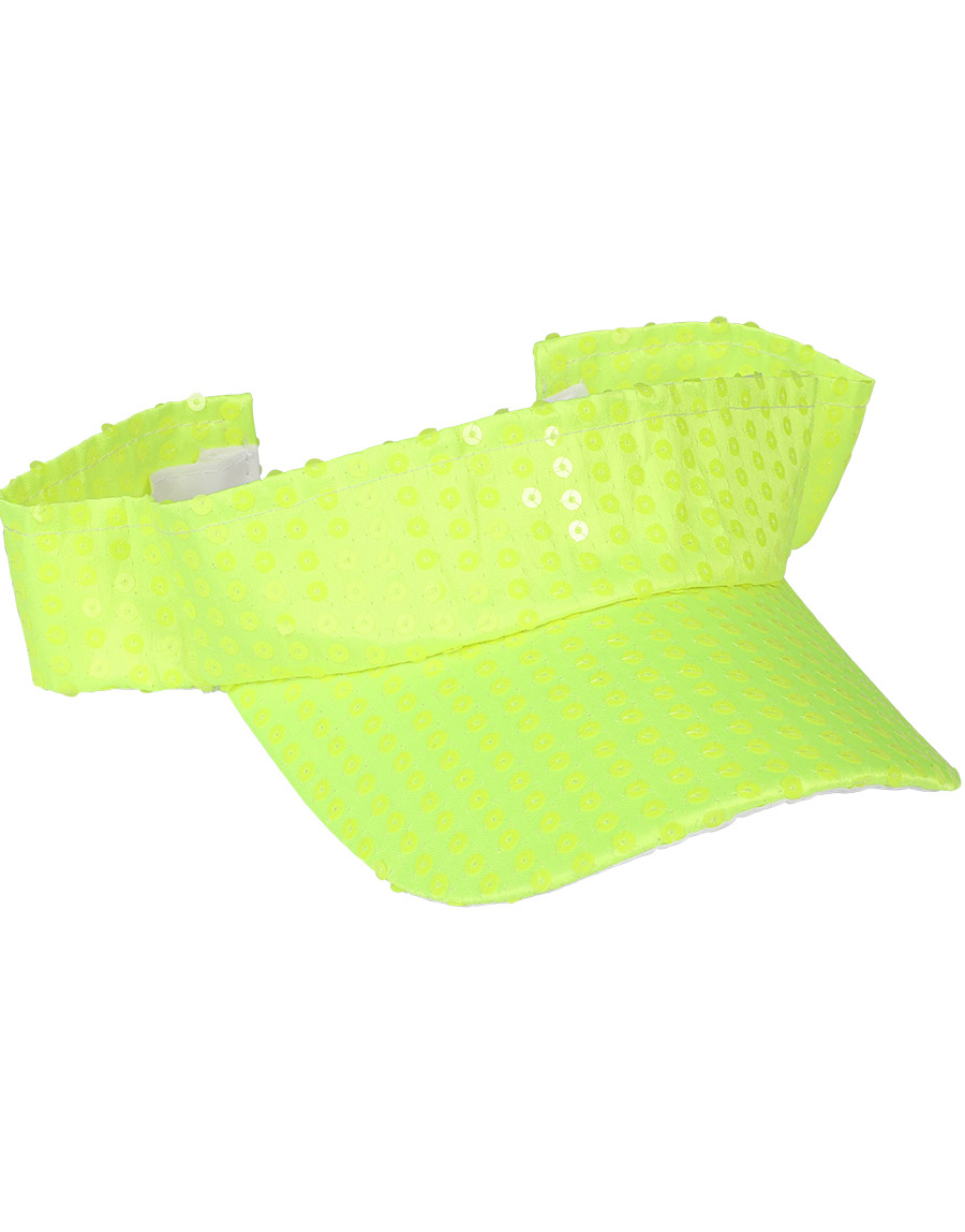 Neon Gul Solskjerm med Paljetter