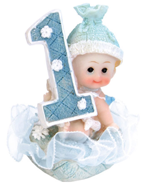Søt Babygutt med Ett-Tall - Kaketopp 7 cm