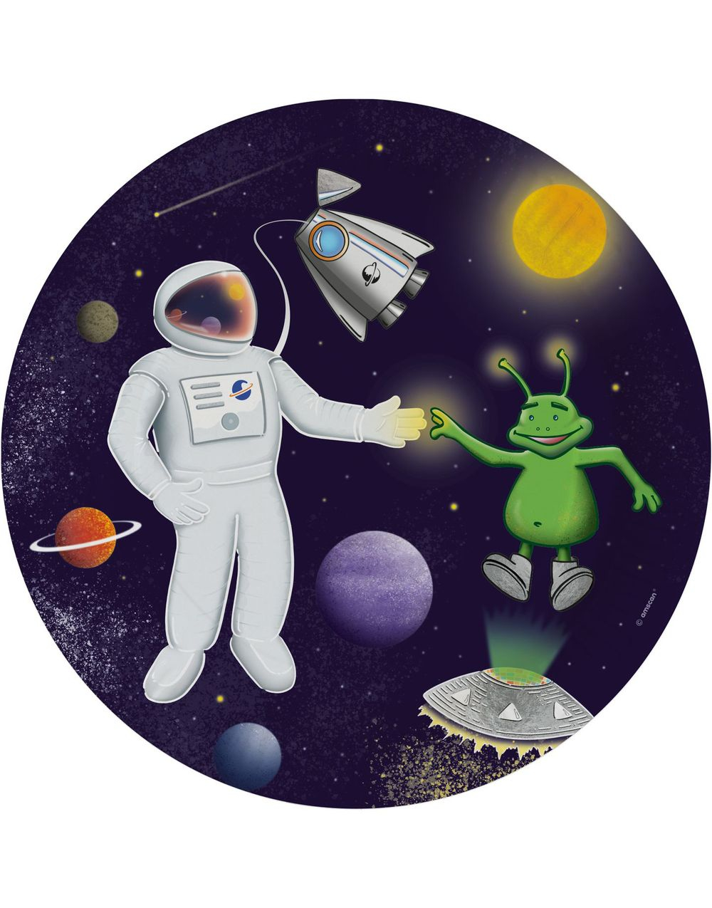 8 stk Tallerkener 23 cm - Space Party