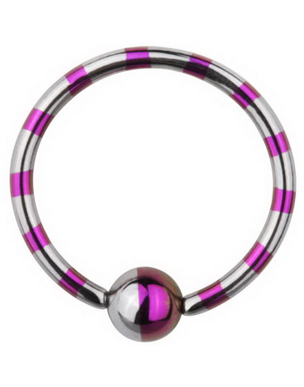 Stripete BRC Piercing - Lilla/Stål