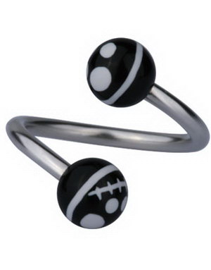 Eyebrow Piercing with Jack Skellington Head - Svart/Hvit - 1.2 x 10 mm