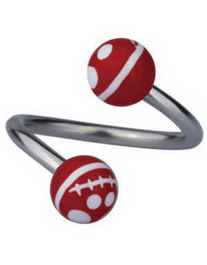 Eyebrow Piercing with Jack Skellington Head - Rød/Hvit - 1.2 x 10 mm