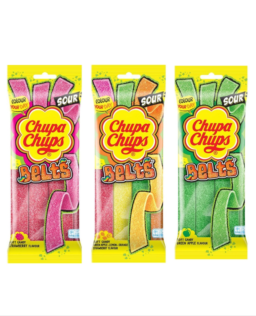 Taste Them All - Chupa Chups Sour Belts - Tre Smaker
