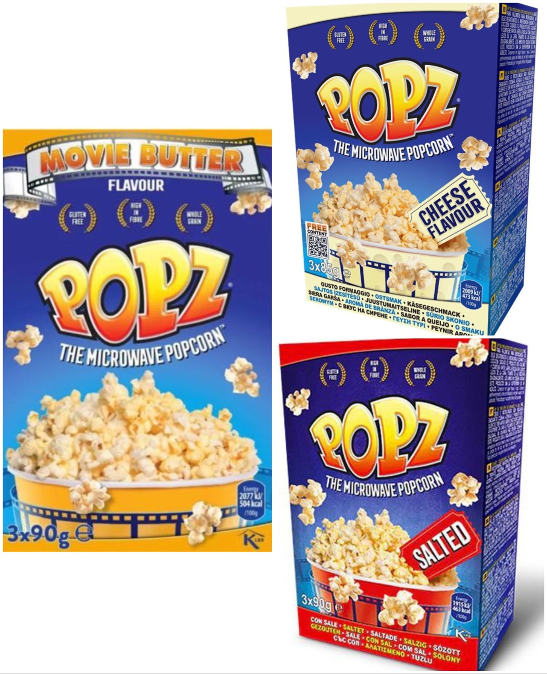 Taste Them All - Popz Micropopcorn - Tre Smaker - Pakketilbud