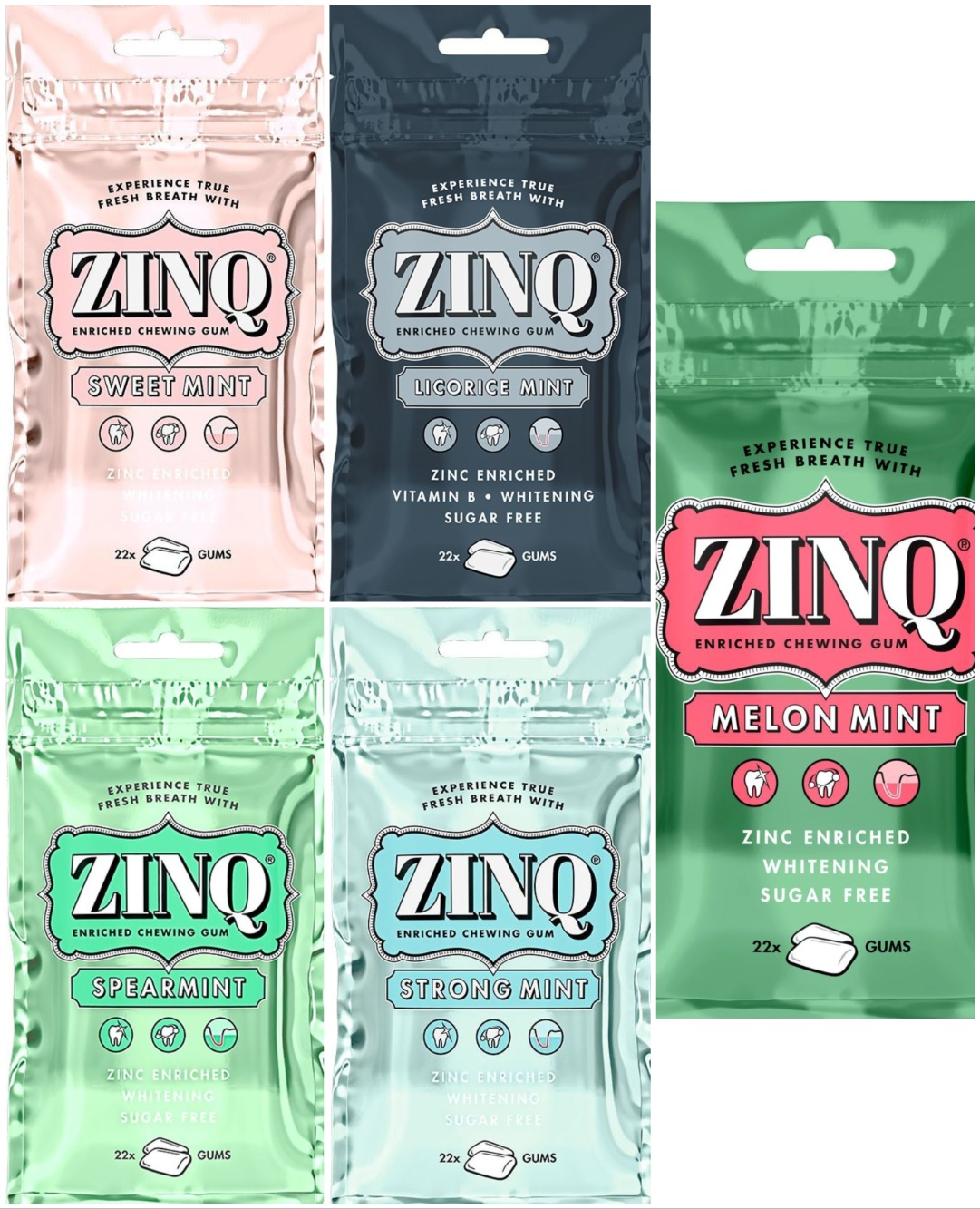 Taste Them All - Zinq Tyggegummi Pose - Fem Smaker - Pakketilbud