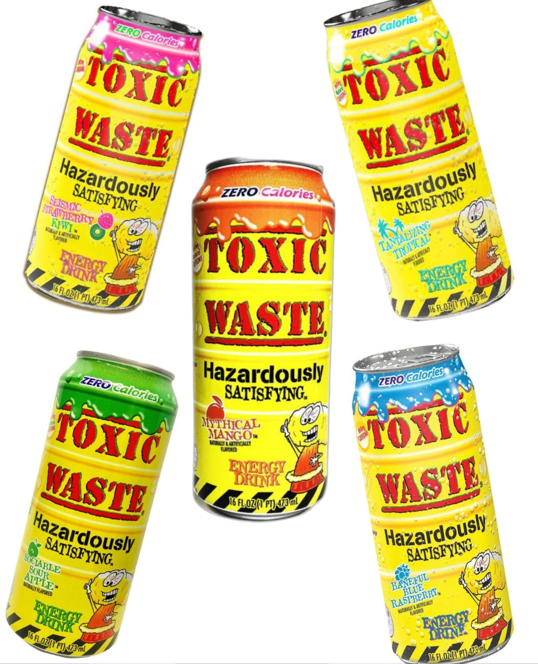 Taste Them All - Toxic Waste Energidrikk - Fem Smaker - Pakketilbud