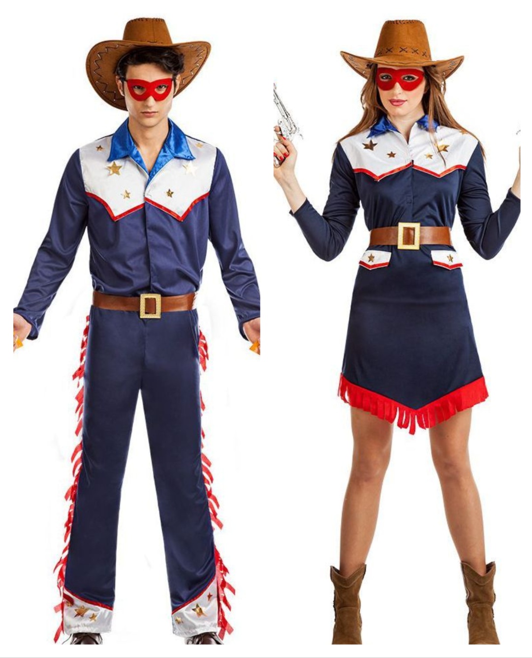 Parkostyme - Blått Cowboy Kostyme