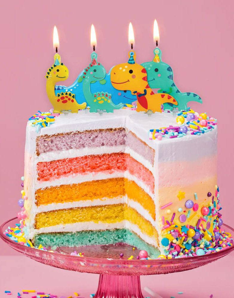 5 stk Baby Dinosaurer Kakelys 7,3 cm