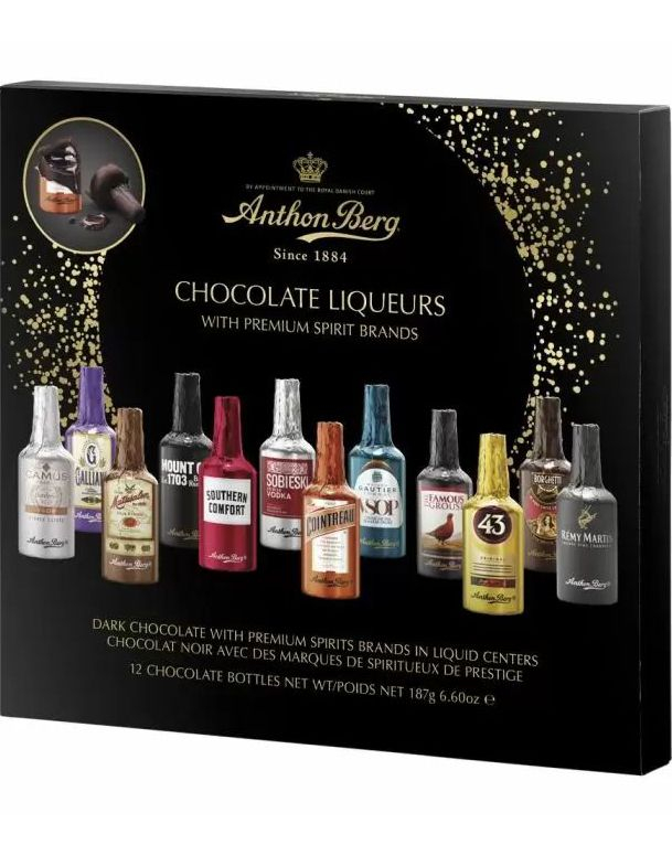 Anthon Berg Chocolate Liqueurs - 12 Forskjellige Likørsjokolader i Gaveeske 187 gram