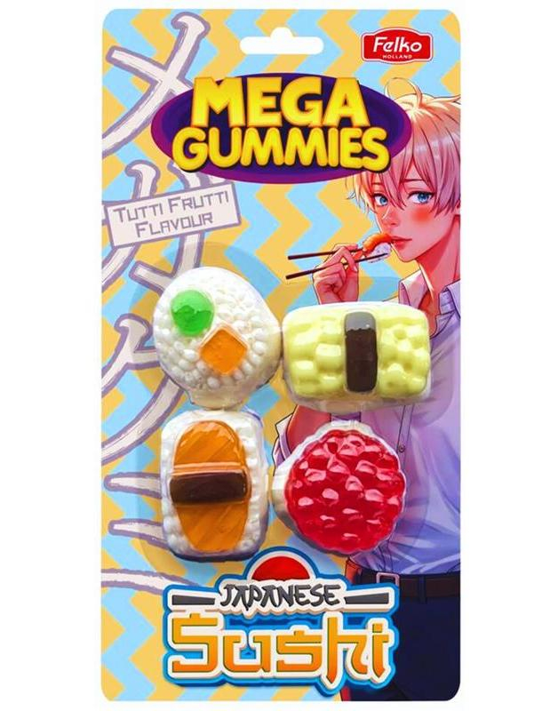 Mega Gummies Japanese Sushi - Vingummifigurer med Tutti-Fruttismak 120 gram