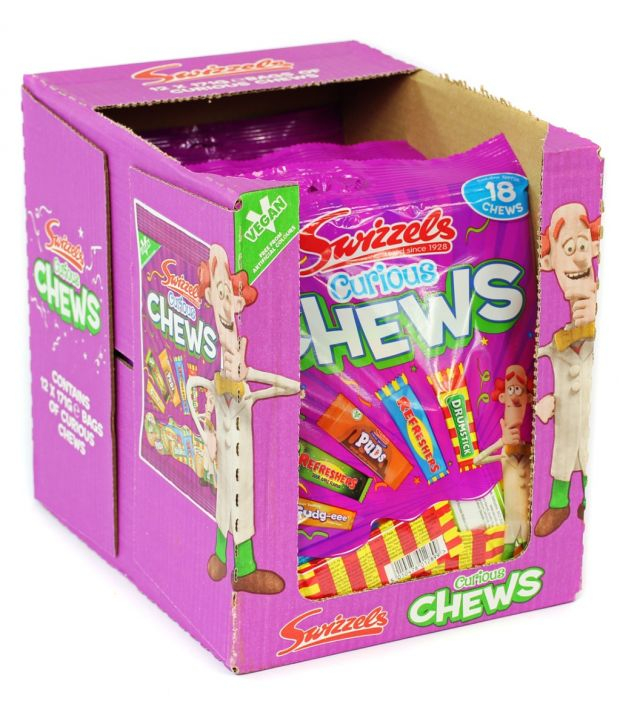 12 stk Swizzels Curious Chews - Forskjellige Swizzels Karameller - Hel Eske 1,62 kg