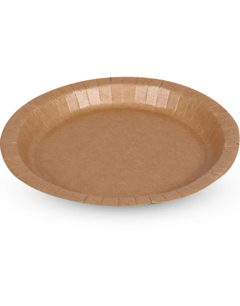 10 stk Miljøvennlige Kompostbare Kraft Papptallerkener Ekstra Store 26 cm
