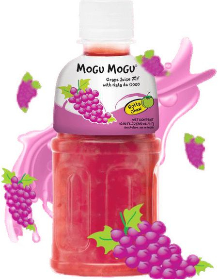 Mogu Mogu Nata De Coco Grape - Druejuice med Kokosgelebiter 320 ml (Thailand)