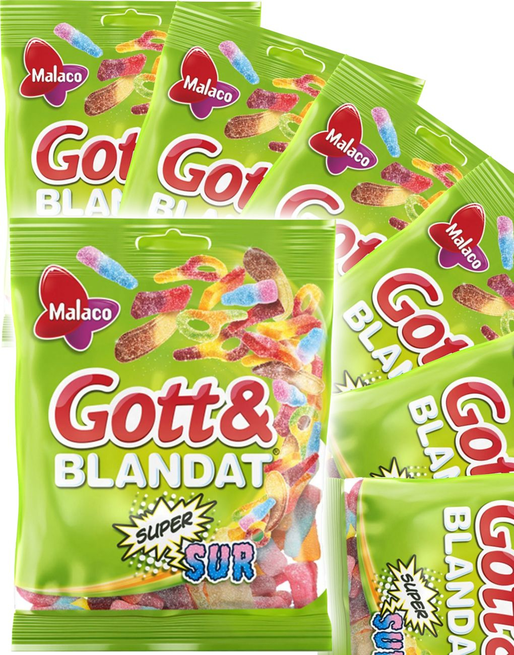 30 stk Godt og Blandet Supersur - Forskjellige Sure Vingummibiter - Hel Eske 3,9 kg