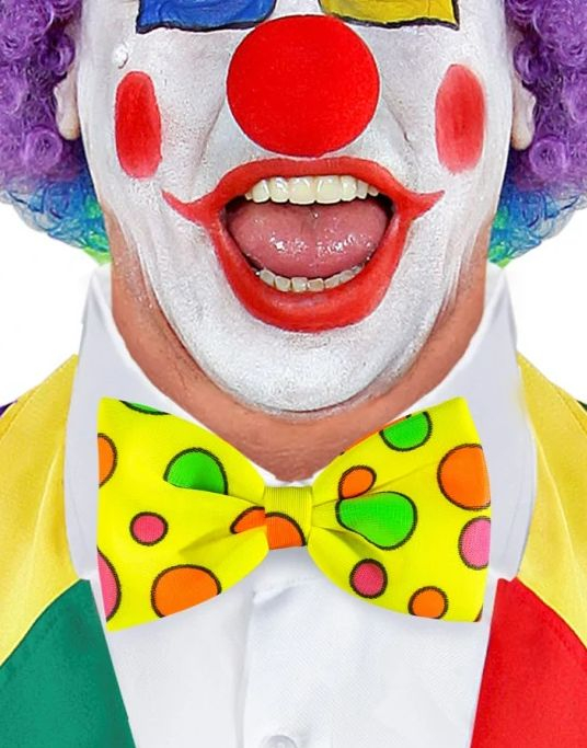 Prikkete Flerfarget Klovne-Sløyfe Kostymetilbehør