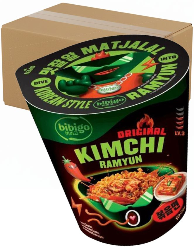8 stk Original Kimchi Ramyun - Sterk Kimchismak - BIBIGO - Hel Eske 780 gram (Korea)