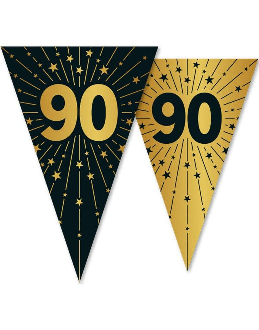 90-års Feiring - 10 Meter Banner med 15 Flagg