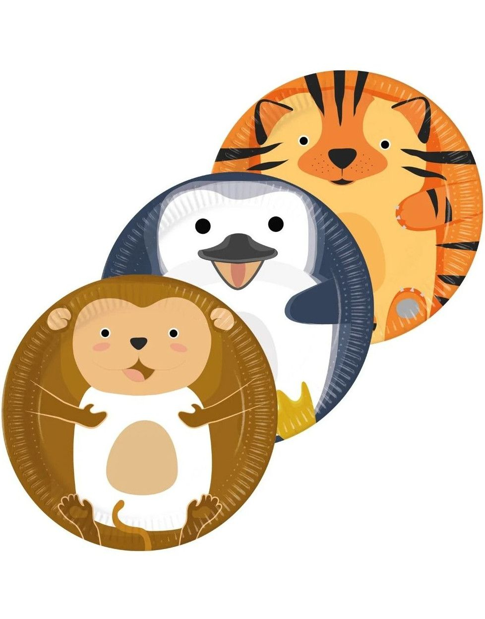 8 stk Dyrevenn Papptallerkener Mix - 23 cm