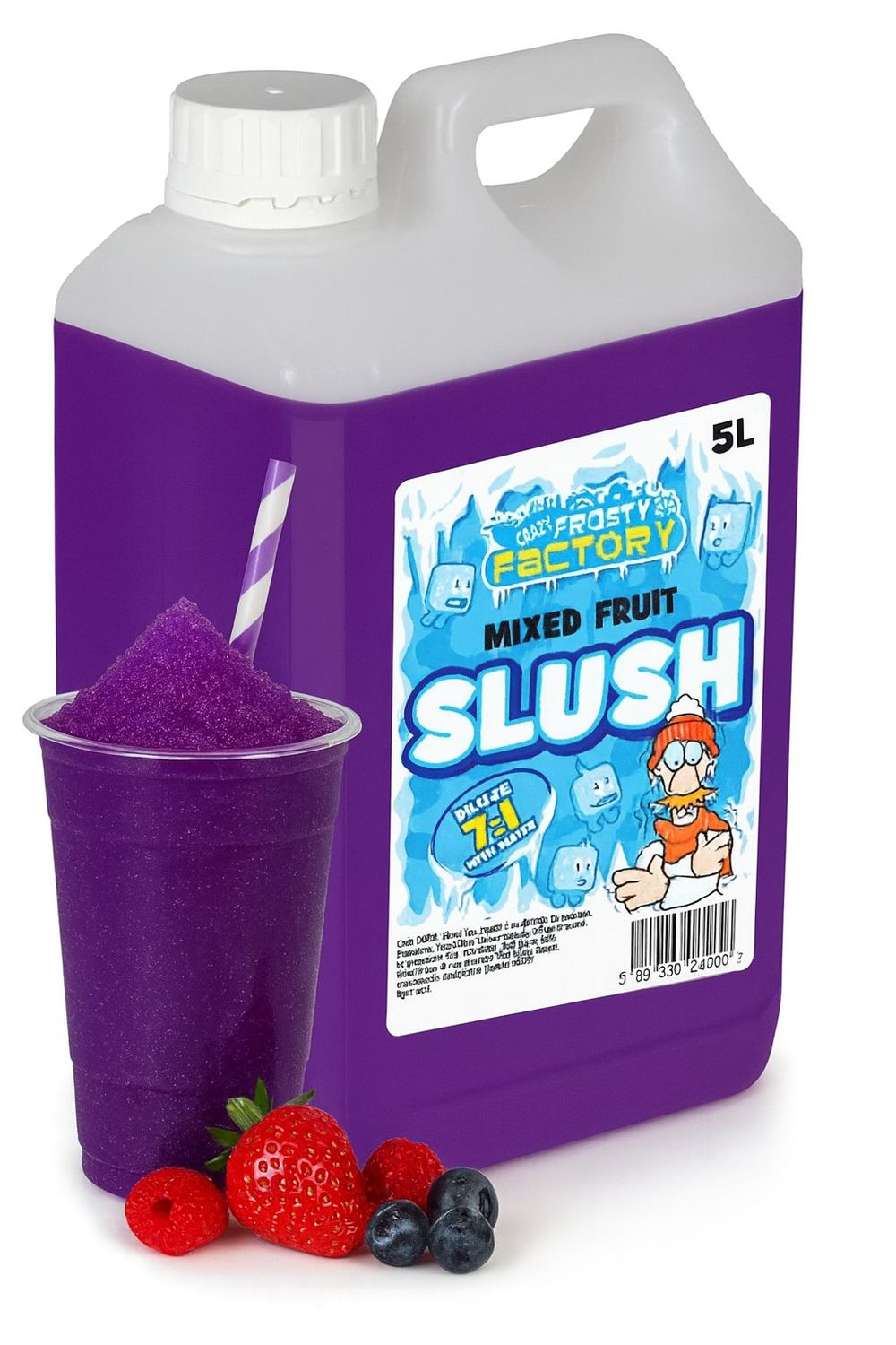 Mixed Fruit Slush-Konsentrat - 40 liter Ferdig Slush - Crazy Factory