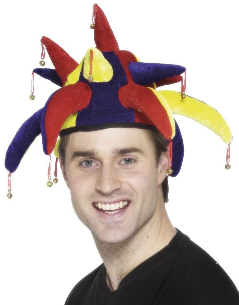 Fargerik Gjøglerhatt med Bjeller