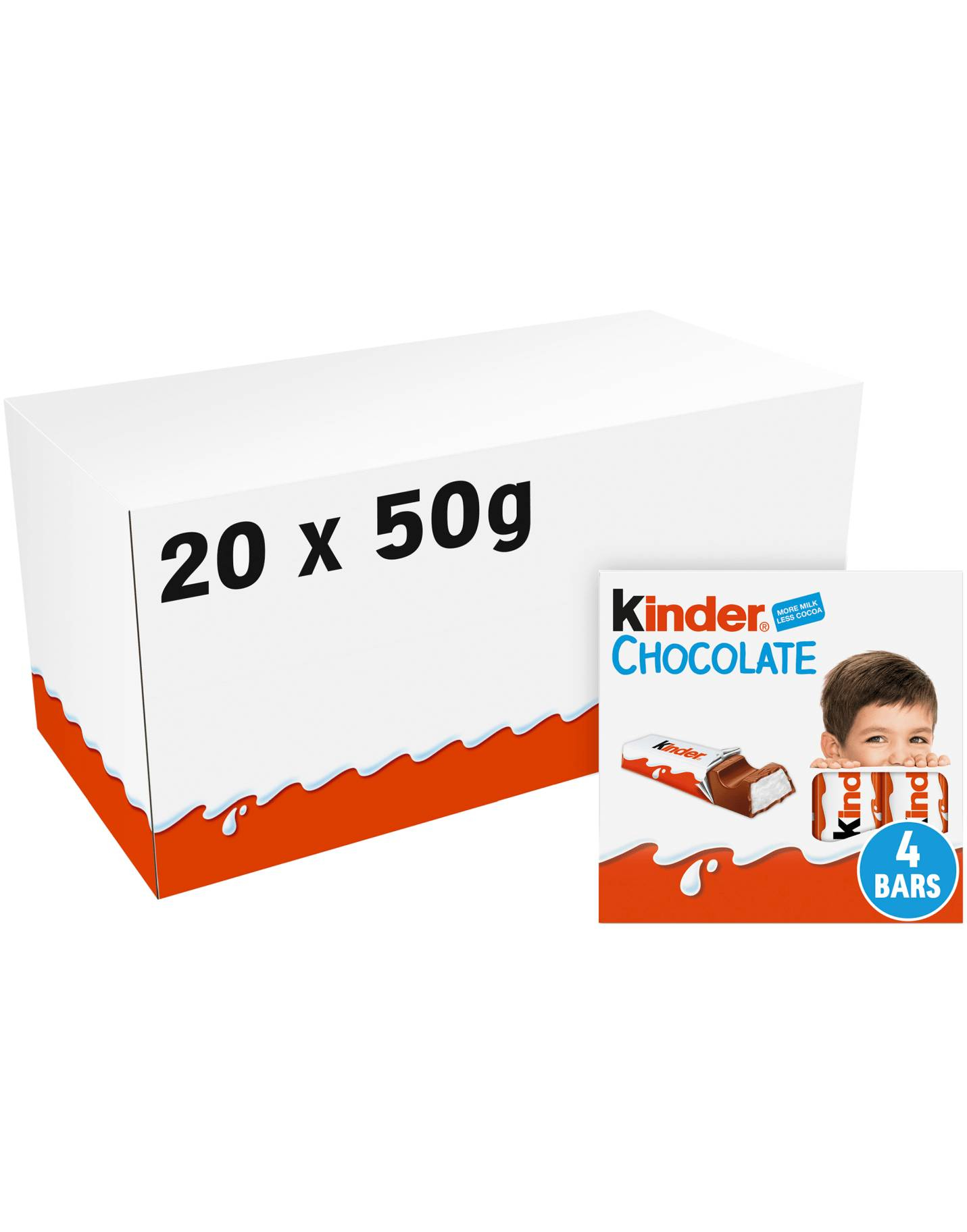 20 stk 4-Pakninger Kinder Sjokolader - Hel Eske 1 kg Limited Edition