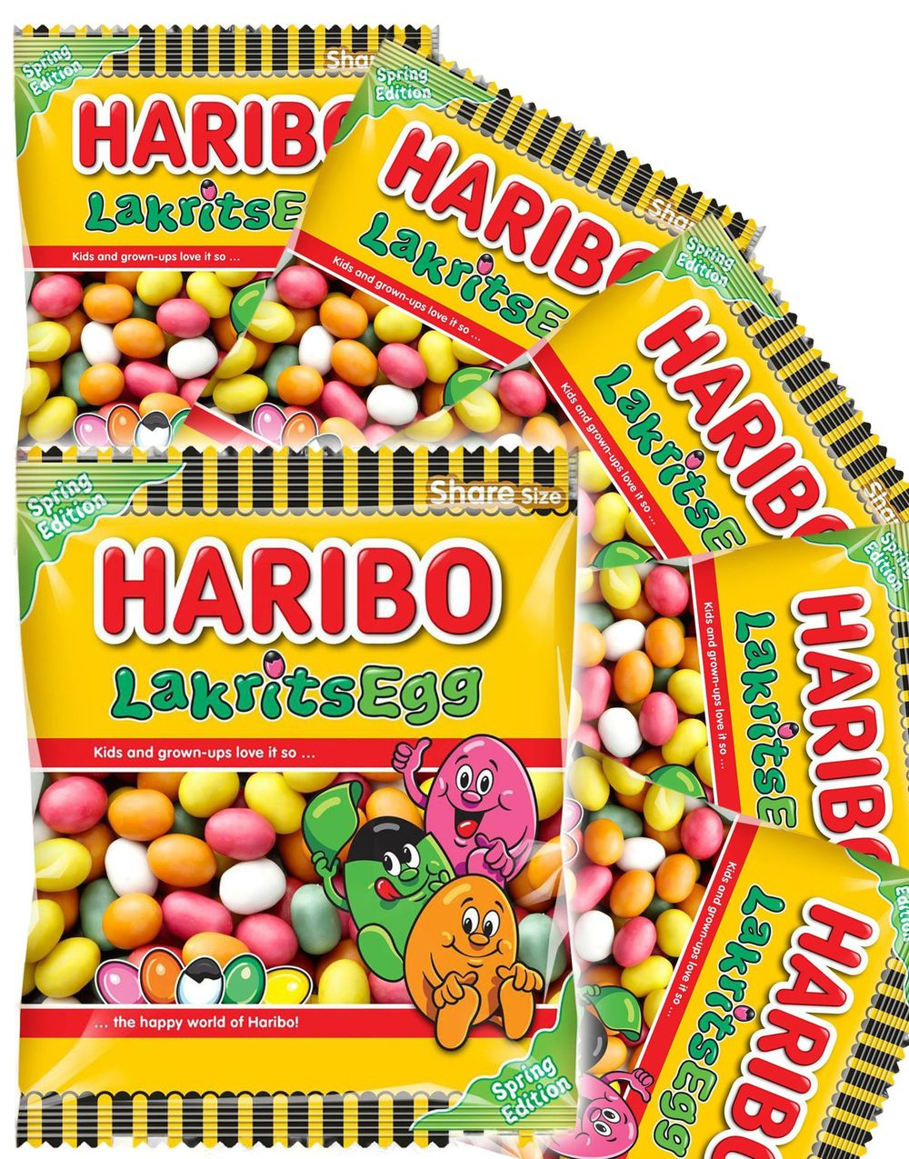 18 stk Poser med Haribo Lakrisegg - Hel Eske 2,16 kg