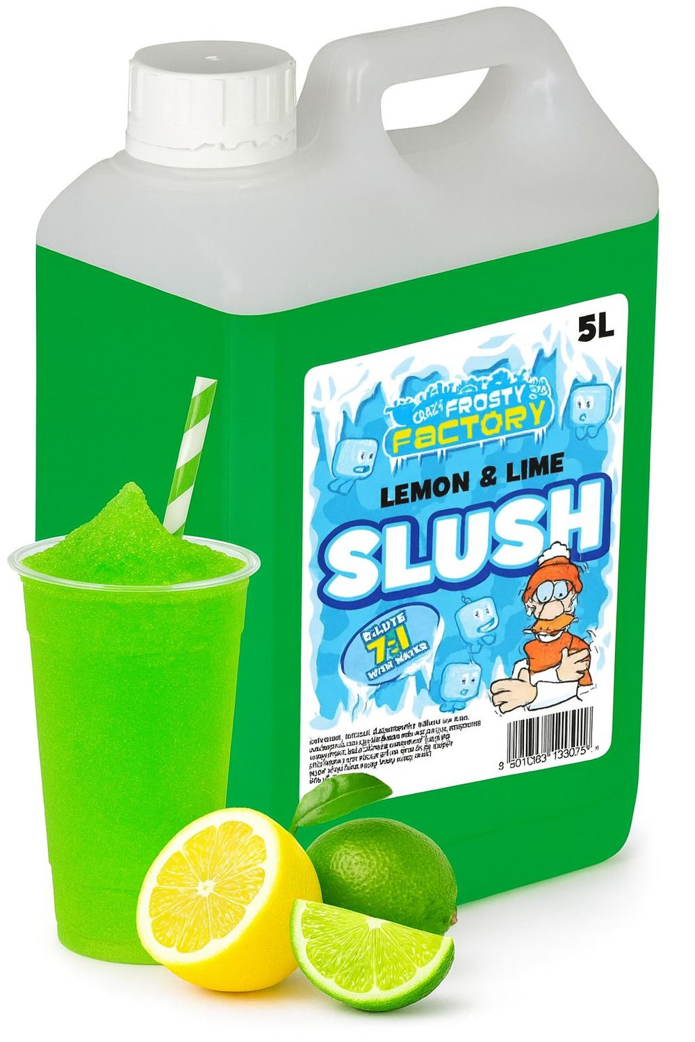 Lemon and Lime Slush-Konsentrat - 40 liter Ferdig Slush - Crazy Factory